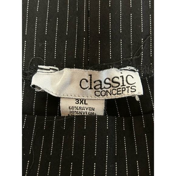 Women's 3X Pin Striped Pants Black GUC Classic Concepts 3XL XXXL - Picture 3 of 5